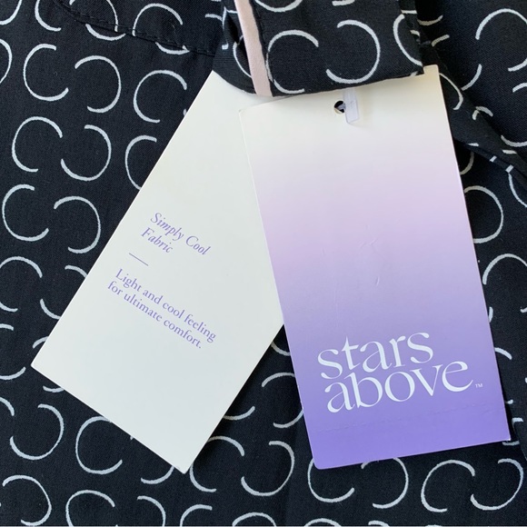 Stars Above Short Sleeve Black & White Graphic Print Pajama Top Size S - Picture 11 of 11